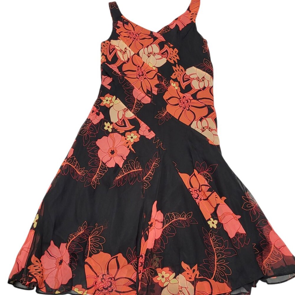 Studio 1940 Dress Midi Floral Womens Size 10 Y2K 90’s Dance Feminine Cocktail